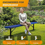 Heavy-Duty Outdoor Metal Bench, Thermoplastic-Coated, Surface, Weatherproof, Commercial-Grade for Parks, Gardens, Patios - Photo 5