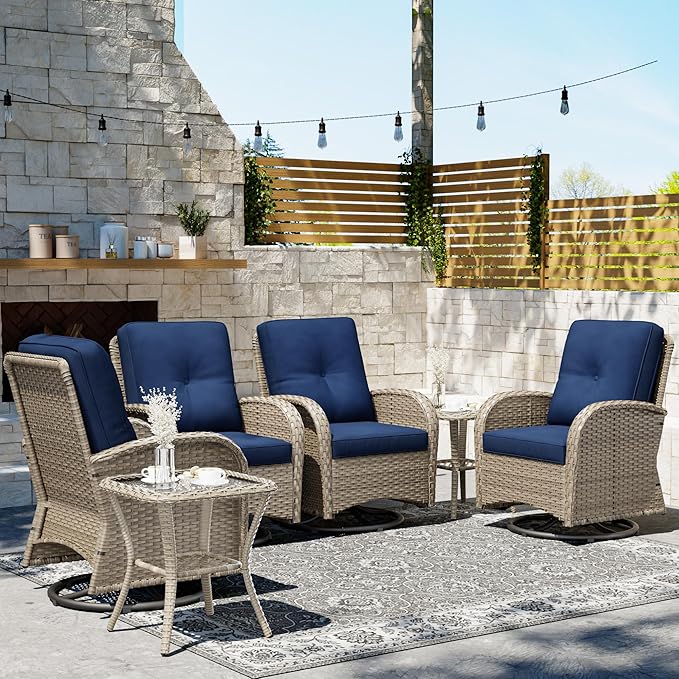 Joyside Wicker Patio Furniture Set, 6 Piece Outdoor Furniture Set with Thickened Cushions, High Back, Deep Seating - Photo 1