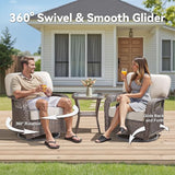 9 Pieces Patio Furniture Set Swivel Chairs - Photo 3