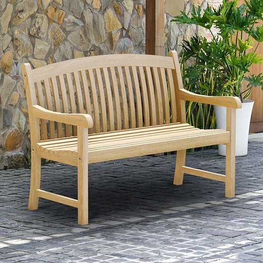 Amazonia Newcastle Patio Bench | Made of Real Teak | Ideal for Outdoors and Indoors, 48Lx26Wx35H, Light Brown