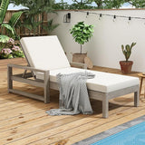 Outdoor Lounge Chairs, 6-Position Patio Chaise Lounge with Cushion & Adjustable Backrest for Backyard, Deck - Photo 1