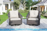 Wicker Swivel Rocking Chairs Set 2 - Photo 3