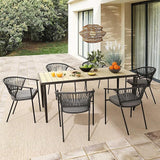 YITAHOME Outdoor Dining Chair Set of 6, Rope Woven Design Stackable Chairs, Indoor-Outdoor Armchair Seating for Patio - Photo 2