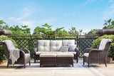 Rilyson Outdoor Furniture Set, 5-Piece Patio Rattan Wicker Sectional Sofa Set with 3-Seat Couch, 2 Armchairs - Photo 7