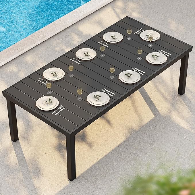 YITAHOME Aluminum Patio Dining Table for 8, 75" Outdoor Dining Table - Photo 7