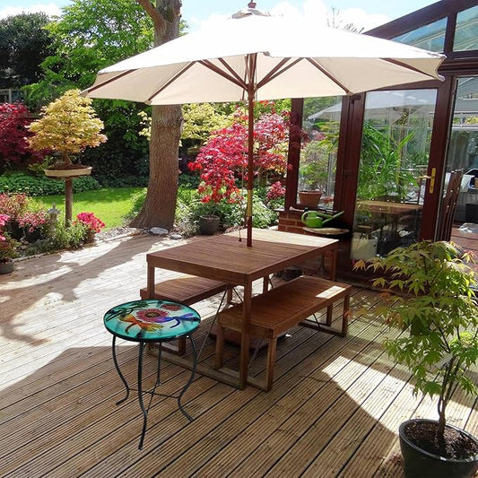 Outdoor Side Table Dragonfly Round Small Patio Accent Table Indoor End Table for Yard, Garden, Living Room, Bistro Balcony or Lawn