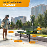 Heavy-Duty Outdoor Metal Bench, Thermoplastic-Coated, Inground, Weatherproof, Commercial-Grade for Parks, Gardens - Photo 4