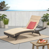 Christopher Knight Home Salem Outdoor Wicker Adjustable Chaise Lounge with Cushions, Multibrown And Textured Beige - Photo 2