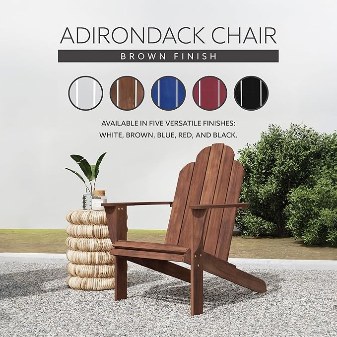 Linon Home Dcor Home Decor Teak Wood Stock Chair, 30.4" wx37.6 dx37.8 h, Stain - Photo 6