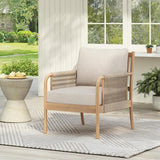Christopher Knight Home Casper Acacia Wood Lounge Chair Outdoor with Removable Cushion - Photo 1