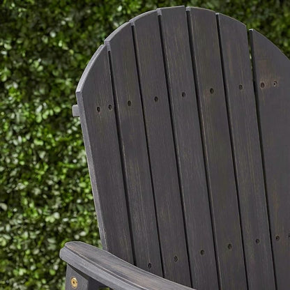 Harper & Bright Designs Outdoor Weather Resistant Acacia Wood Adirondack Dining Chairs (Set of 2), Dark Gray Finish