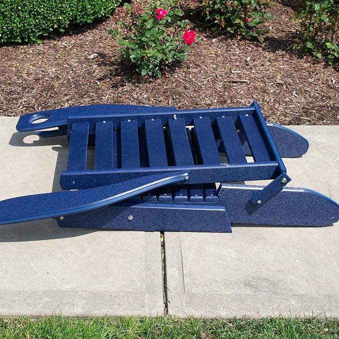 Furniture Barn USA Farmhouse Collection Poly Ladderback Folding Adirondack Chair, Patriot Blue
