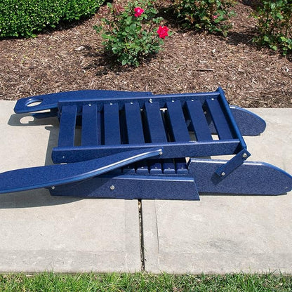 Furniture Barn USA Farmhouse Collection Poly Ladderback Folding Adirondack Chair, Patriot Blue
