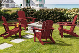 SERWALL Adirondack Chair with Cup Holders - Composite Adirondack Chairs Set of 2 HDPE Outdoor Chairs All Weather Use - Photo 10