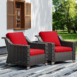 Joyside Wicker Patio Chairs Set of 2, Outdoor Rattan Furniture with Wide Armrest and Thick Cushions - Photo 1