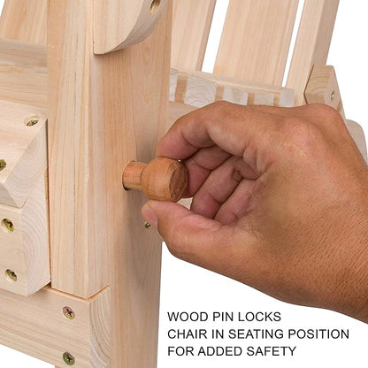 Shine Company Marina Adirondack Chair, Back & Seat Pre-Assembled, Natural