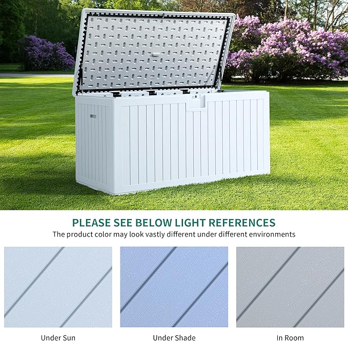 YITAHOME 230 Gallon Large Deck Box with Divider & Side Handles, Outdoor Double-Wall Storage for Patio Furniture Cushions - Photo 2