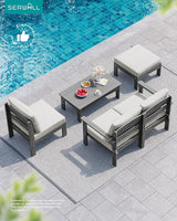 SERWALL 3 Pieces Patio Sofas, All-Weather Outdoor Couch Sectional Set - Photo 9