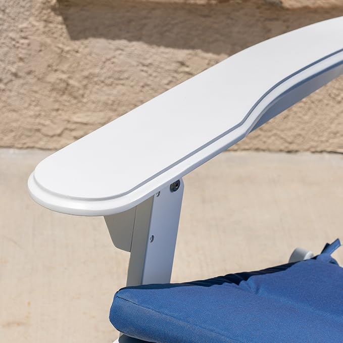 Christopher Knight Home 304626 Adirondack Chairs, Set of 2, White + Navy Blue