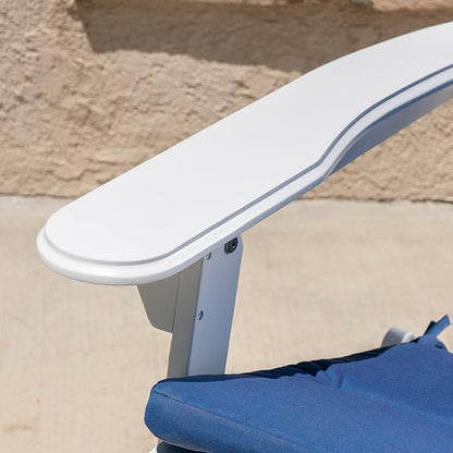 Christopher Knight Home 304626 Adirondack Chairs, Set of 2, White + Navy Blue