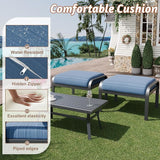 HOMREST Metal Outdoor Ottoman, 3-Piece Aluminum Footstool w/Removable Cushion - Photo 5