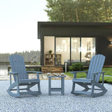 Flash Furniture Set of 2 Savannah Adirondack Rocking Chairs - Commercial Grade All-Weather Sea Foam Poly Resin Wood - Photo 2
