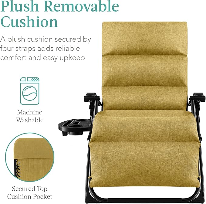 Best Choice Products Oversized Zero Gravity Chair, Folding Outdoor Patio Recliner - Photo 3