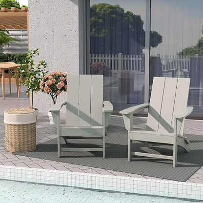 WestinTrends Ashore Modern Outdoor Folding Adirondack Chair (Set of 2), Sand