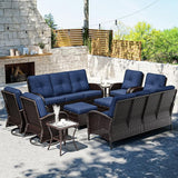 Joyside Wicker Patio Furniture Set, 10 Piece Outdoor Furniture Set with Thickened Cushions, High Back, Deep Seating - Photo 1