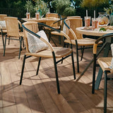 EMMA + OLIVER Set of 2 Modern Rattan Indoor/Outdoor Stack Chairs - Photo 3