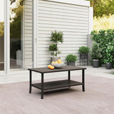RoyalCraft Outdoor Coffee Table, Water-Resistant Metal Patio Coffee Table - Photo 1