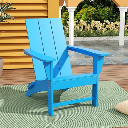 WestinTrends Ashore Modern Outdoor Folding Adirondack Chair, Pacific Blue