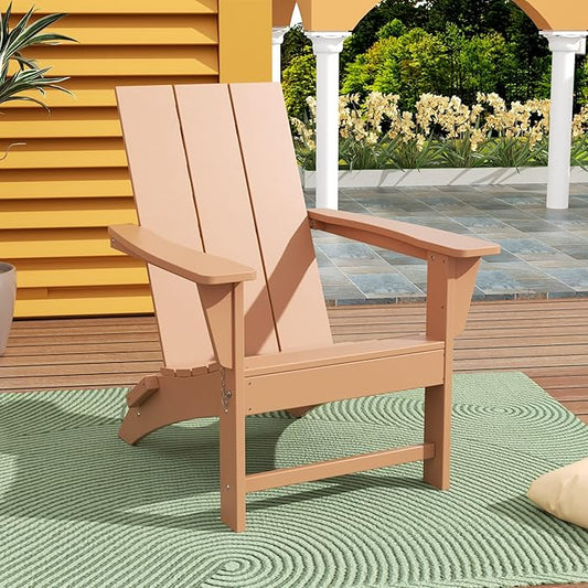 WestinTrends Ashore Modern Outdoor Folding Adirondack Chair, Teak