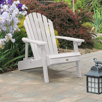 highwood Hamilton Made in the USA Folding and Reclining Adirondack Chair, Adult Size, White