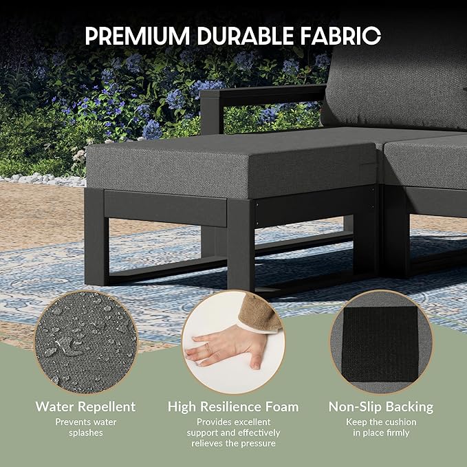 WestinTrends Montara 7-Piece Outdoor Modular L-Shaped Corner Patio Sectional Sofa Set, Gray - Photo 7