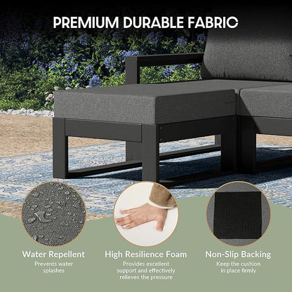 WestinTrends Montara 7-Piece Outdoor Modular L-Shaped Corner Patio Sectional Sofa Set, Gray