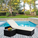 VINGLI Outdoor Chaise Lounge Chair Set with Side Table, Pool Lounge Chair with Adjustable Backrest - Photo 2