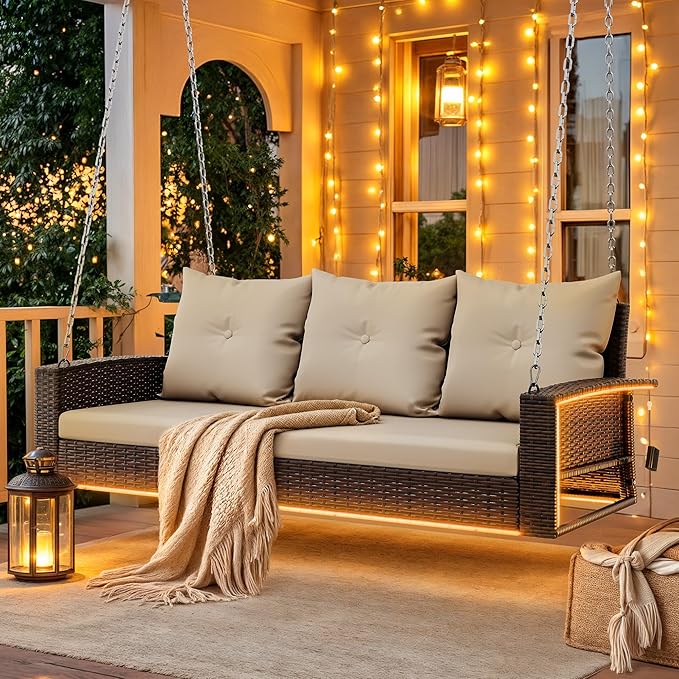 DWVO LED 3-Seat Patio Porch Swing - Photo 1