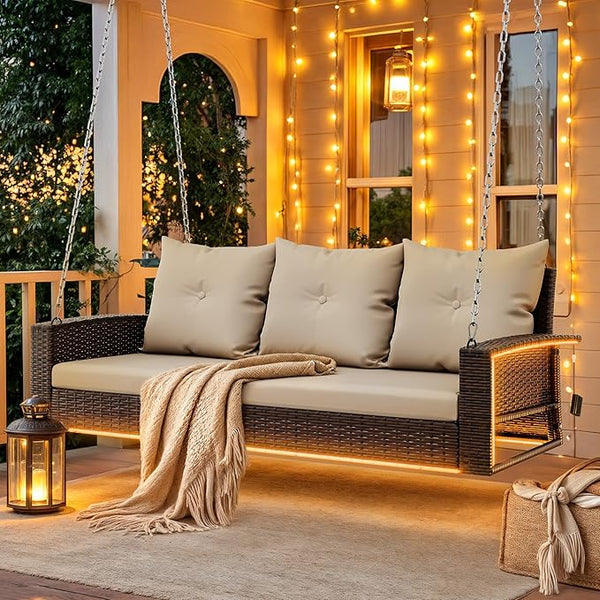 DWVO LED 3-Seat Patio Porch Swing - Photo 1
