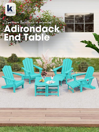KINGYES Adirondack Outdoor Side Table, Aruba Blue