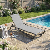 Kingdura Chaise Lounge Chairs Set for Pool, Aluminum Outdoor Lounge Chairs with 5 Positions Recliner - Photo 1