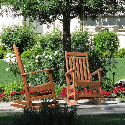 FUNBERRY Outdoor Rocking Chairs Set of 4, HDPE All Weather Poly Lumber Rocker, High Back Patio Rockers Easy Assembly
