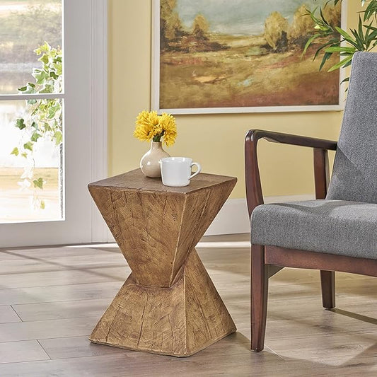 Christopher Knight Home Kajsa Outdoor Lightweight Concrete Accent Table, Natural