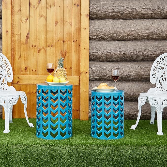 Y&M Set of 3 Nesting Metal Round Coffee Table, Side Table End Table for Indoor Outdoor Multifunctional Use - Photo 4