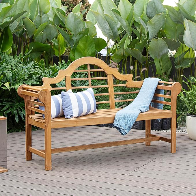Cambridge Casual Lutyens Teak Wood Garden Bench 5-Foot – Wooden Outdoor Bench for Patio, Porch, Lawn - Photo 4