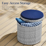 Best Choice Products Round Wicker Ottoman, Multipurpose Outdoor Furniture for Patio, Backyard, Additional Seating - Photo 3