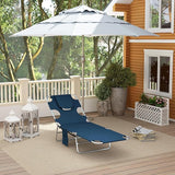 Outsunny Chaise Lounge Chair Outdoor with Face Arm Hole, 5-Position Reclining Face Down Tanning Chair with Carry Strap - Photo 9