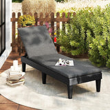 HAPPYGRILL Outdoor Chaise Lounge Chair Rattan Recliner Lounger with Removable Cushion & 3-Level Adjustable Backrest - Photo 2