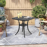 Outdoor Side Table Cast Aluminum Metal Table Weather Resistant Small Patio Table for Garden, Pool, Balcony Table - Photo 9