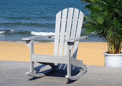 Safavieh PAT7042A Outdoor Collection Brizio Teak Rocking Adirondack Chair